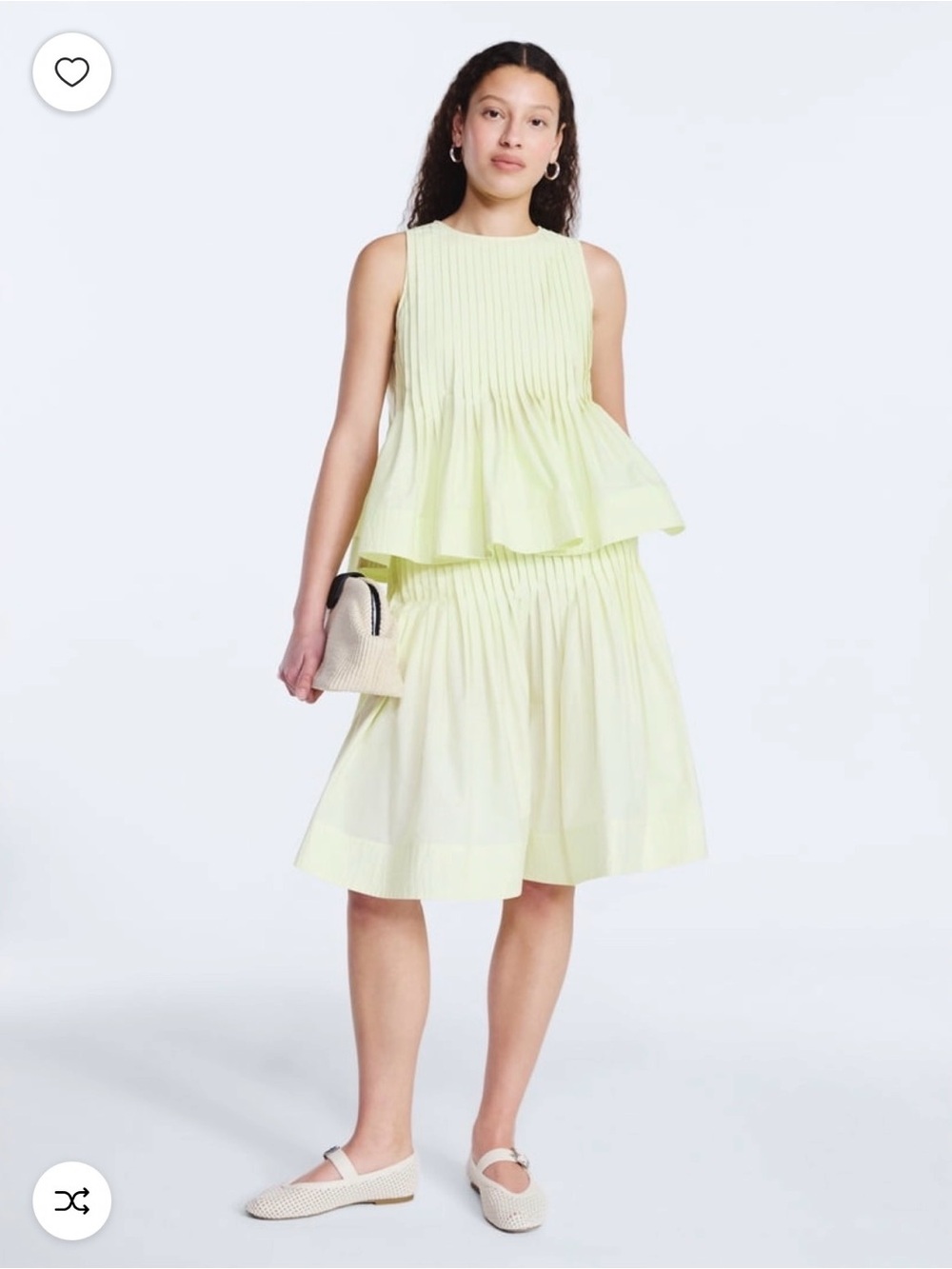 Light Yellow Pleated Skirt